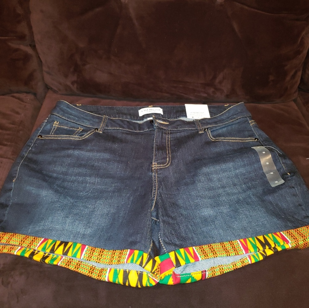 Custom made African Kente print lined shorts